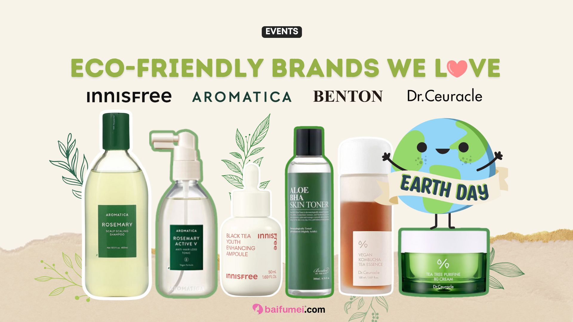 Celebrate Earth Day 2024 with Eco-Friendly K-Beauty on Baifumei!